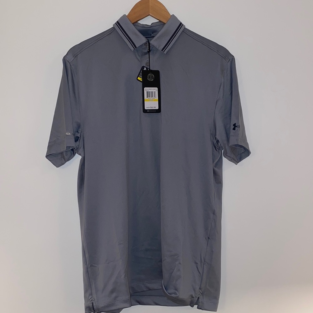 NWT$70 mens Under Armour Cold Black adress polo